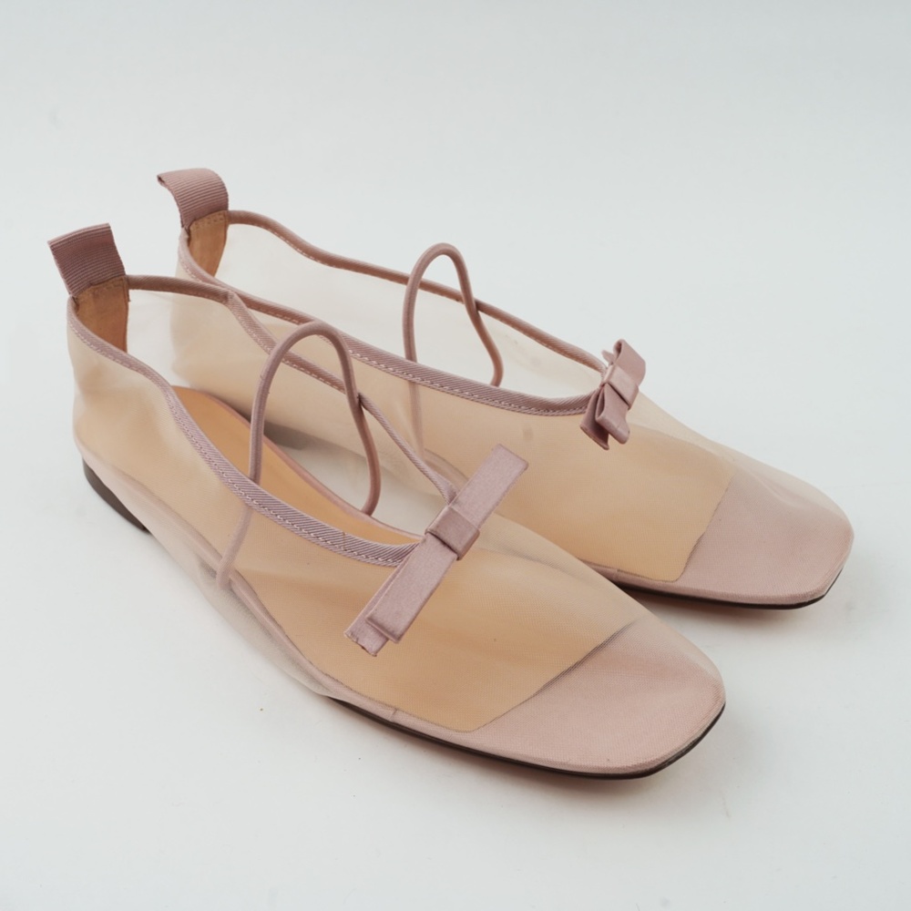 New J.CREW Size 7 Quinn Mary Jane Ballet Flats in Mesh in Warm Blush $138 CA796 - Picture 2 of 6